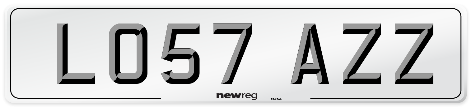 LO57 AZZ Number Plate from New Reg